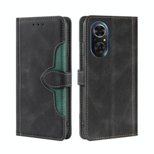 For Honor 50 SE Skin Feel Straw Hat Magnetic Buckle Leather Phone Case(Black) (OEM)