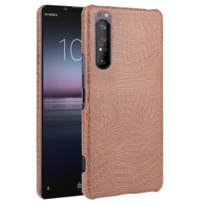 For Sony Xperia 1 II Shockproof Crocodile Texture PC + PU Case(Brown) (OEM)