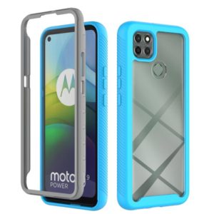 For Motorola Moto G9 Power(2021) Starry Sky Solid Color Series Shockproof PC + TPU Case with PET Film(Sky Blue) (OEM)