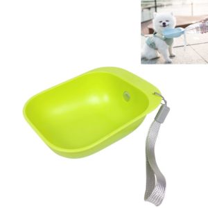 Pet Square Bowl Drinking Head Cat Portable Accompanying Cup Dog Drinking Fountain(Green) (OEM)