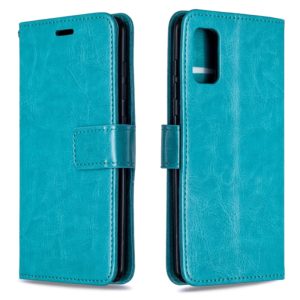 For Galaxy A41 Crazy Horse Texture Horizontal Flip Leather Case with Holder & Card Slots & Wallet & Photo Frame(Blue) (OEM)