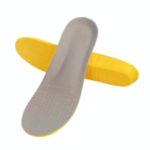 Shock Absorption Thickening Slow Rebound Soft and Comfortable Wicking Insole, Size:M(Yellow Bottom Suede Gray) (OEM)