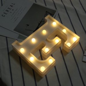 Alphabet E English Letter Shape Decorative Light, Dry Battery Powered Warm White Standing Hanging LED Holiday Light (OEM)