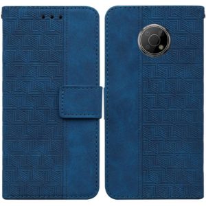 For Nokia G300 Geometric Embossed Leather Phone Case(Blue) (OEM)