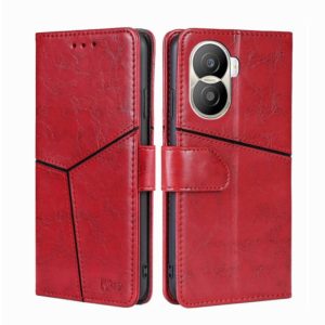 For Honor X40i Geometric Stitching Leather Phone Case(Red) (OEM)