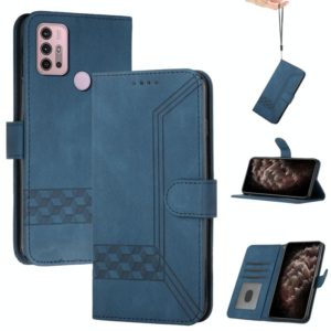 For Motorola Moto G Stylus 2021 Cubic Skin Feel Flip Leather Phone Case(RoyalBlue) (OEM)