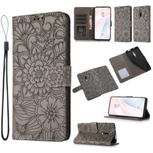 For Xiaomi Redmi K20 Skin Feel Embossed Sunflower Horizontal Flip Leather Case with Holder & Card Slots & Wallet & Lanyard(Grey) (OEM)