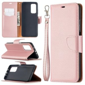 For Xiaomi Mi 10T 5G Litchi Texture Pure Color Horizontal Flip Leather Case with Holder & Card Slots & Wallet & Lanyard(Rose Gold) (OEM)