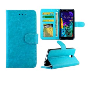 For LG K30 (2019) Crazy Horse Texture Leather Horizontal Flip Protective Case with Holder & Card Slots & Wallet & Photo Frame(Baby Blue) (OEM)