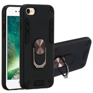 For iPhone SE 2022 / SE 2020 / 8 / 7 2 in 1 Armour Series PC + TPU Protective Case with Ring Holder(Black) (OEM)