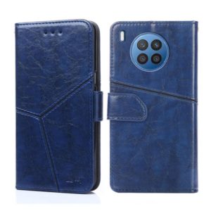 For Huawei nova 8i Geometric Stitching Horizontal Flip Leather Phone Case(Blue) (OEM)