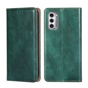 For Motorola Moto G52j 5G Gloss Oil Solid Color Magnetic Leather Phone Case(Green) (OEM)