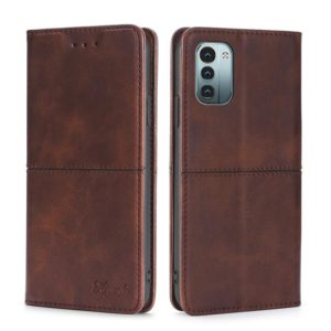 For Nokia G21/G11 Cow Texture Magnetic Horizontal Flip Leather Phone Case(Dark Brown) (OEM)