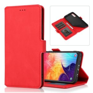 For Samsung Galaxy A50 Retro Magnetic Closing Clasp Horizontal Flip Leather Case with Holder & Card Slots & Photo Frame & Wallet(Red) (OEM)