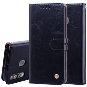 Business Style Oil Wax Texture Horizontal Flip Leather Case for Galaxy M30, with Holder & Card Slots & Wallet (Black) (OEM)