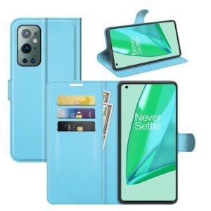 For OnePlus 9 Pro Litchi Texture Horizontal Flip Protective Case with Holder & Card Slots & Wallet(Blue) (OEM)
