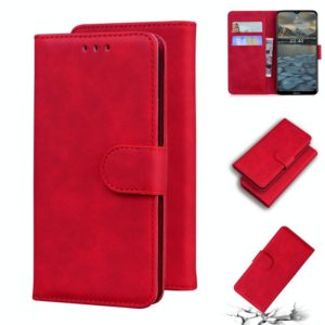 For Nokia 2.4 Skin Feel Pure Color Flip Leather Phone Case(Red) (OEM)