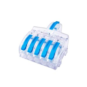 10 PCS Multi-Function Branch Wire Butt Copper Wire Quick Connection Terminal, Model: F15 Blue Handle One in Five Out (OEM)
