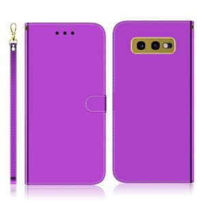 For Galaxy S10e Imitated Mirror Surface Horizontal Flip Leather Case with Holder & Card Slots & Wallet & Lanyard(Purple) (OEM)