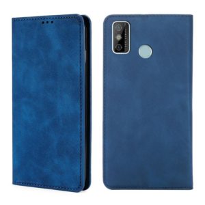 For Tecno Spark 6 GO Skin Feel Magnetic Horizontal Flip Leather Case with Holder & Card Slots(Blue) (OEM)