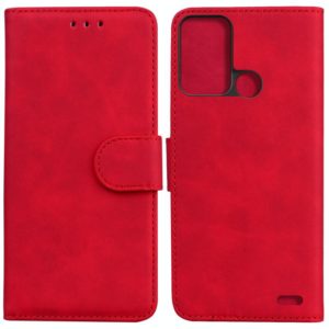 For ZTE Blade A52 Skin Feel Pure Color Flip Leather Phone Case(Red) (OEM)