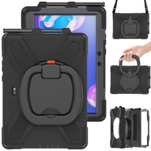 For Samsung Galaxy Tab Active Pro Silicone + PC Protective Case with Holder & Shoulder Strap(Black) (OEM)