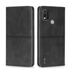 For Nokia C21 Plus Cow Texture Magnetic Horizontal Flip Leather Phone Case(Black) (OEM)