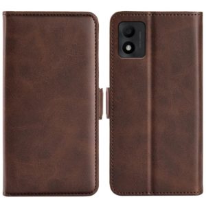 For TCL 303 Dual-side Magnetic Buckle Horizontal Flip Leather Phone Case(Brown) (OEM)