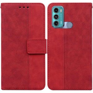 For Motorola Moto G60 / G40 Fusion Geometric Embossed Leather Phone Case(Red) (OEM)