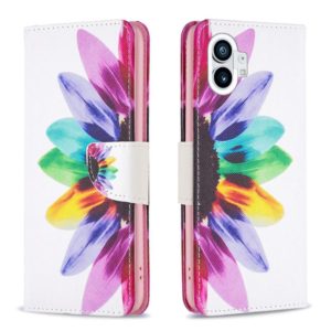 For Nothing Phone 1 Colored Drawing Pattern Leather Phone Case(Sun Flower) (OEM)