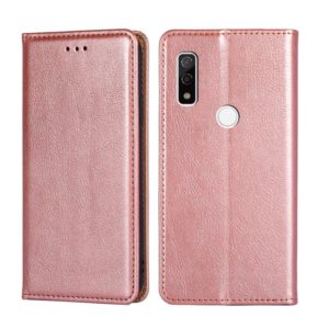 For Fujitsu Arrows WE F-51B Gloss Oil Solid Color Magnetic Leather Phone Case(Rose Gold) (OEM)