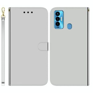 For Tecno Camon 18i Imitated Mirror Surface Horizontal Flip Leather Phone Case(Silver) (OEM)
