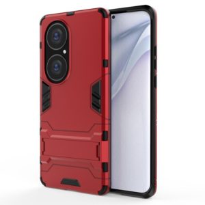 For Huawei P50 Pro PC + TPU Shockproof Protective Case with Holder(Red) (OEM)
