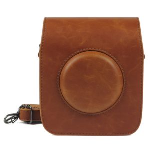 Full Body Camera PU Leather Case Bag with Strap for Fujifilm Instax Square SQ20(Brown) (OEM)