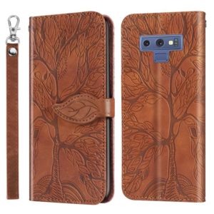 For Samsung Galaxy Note9 Life of Tree Embossing Pattern Horizontal Flip Leather Case with Holder & Card Slot & Wallet & Photo Frame & Lanyard(Brown) (OEM)