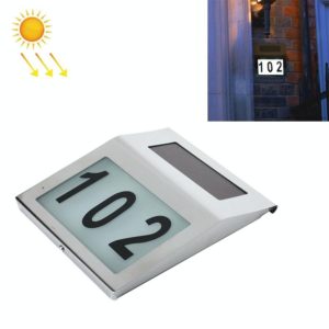 2 LEDs Outdoor Waterproof Solar Stainless Steel Wall Mounted House Number Light Indicator (OEM)