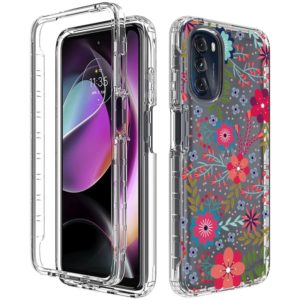 For Motorola Moto G 5G (2022) Transparent Painted Phone Case(Small Floral) (OEM)