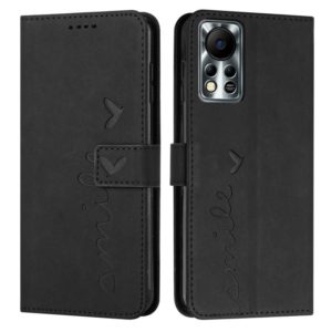 For Infinix Hot 11s NFC Skin Feel Heart Pattern Leather Phone Case(Black) (OEM)