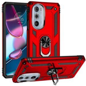 For Motorola Edge 30 Pro Shockproof TPU + PC Phone Case with Holder(Red) (OEM)