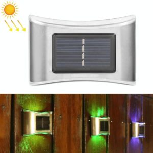 6 LED Solar Outdoor Garden Stainless Steel Wall Lamp(Color Light) (OEM)