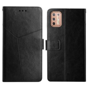 For Motorola Moto G9 Plus Y Stitching Horizontal Flip Leather Phone Case with Holder & Card Slots & Wallet & Photo Frame(Black) (OEM)