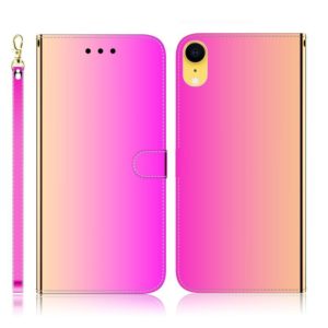For iPhone XR Imitated Mirror Surface Horizontal Flip Leather Case with Holder & Card Slots & Wallet & Lanyard(Gradient Color) (OEM)