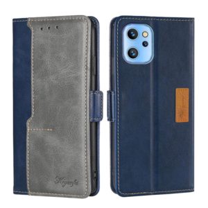 For UMIDIGI A13/A13 Pro/A13S Contrast Color Side Buckle Leather Phone Case(Blue + Grey) (OEM)
