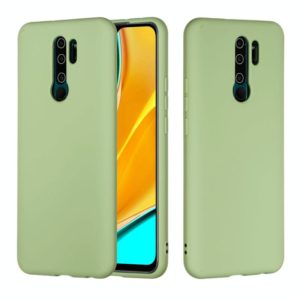 For Xiaomi Redmi 9 Pure Color Liquid Silicone Shockproof Full Coverage Protective Case(Green) (OEM)