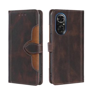 For Honor 50 SE Skin Feel Straw Hat Magnetic Buckle Leather Phone Case(Brown) (OEM)