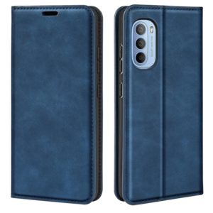 For Motorola Moto G31 4G Retro-skin Magnetic Suction Leather Phone Case(Dark Blue) (OEM)