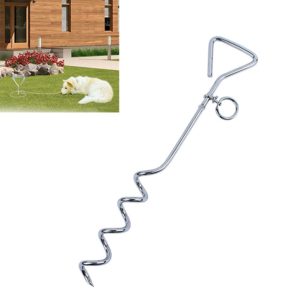 Stainless Steel Dog Spiral Tie Out 360 Degree Rotation Anti Wrap Fixed Pile Outdoor Camping Stake, Size:42cm*8mm (OEM)