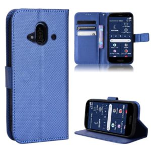 For Fujitsu F-52B Diamond Texture Leather Phone Case(Blue) (OEM)
