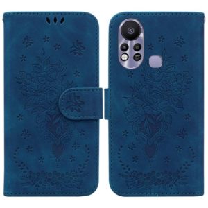 For Infinix Hot 11s X6812 Butterfly Rose Embossed Leather Phone Case(Blue) (OEM)