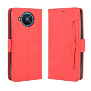 For Nokia 8.3 5G Wallet Style Skin Feel Calf Pattern Leather Case ，with Separate Card Slot(Red) (OEM)